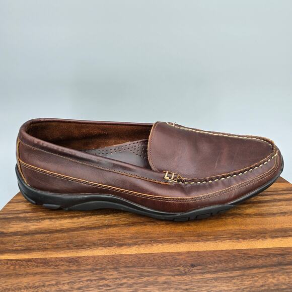 Allen Edmonds Boulder Loafers Men's 13 E Brown Leather Slip On Moc Driving Shoes